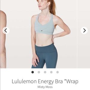 NWT Lululemon Energy Bra *SE Wrap Misty Moss